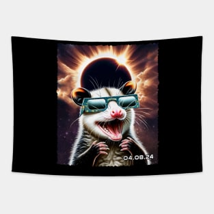 Celestial Opossum: Lunar Eclipse Encounter on Nocturnal Journey T-Shirt Tapestry