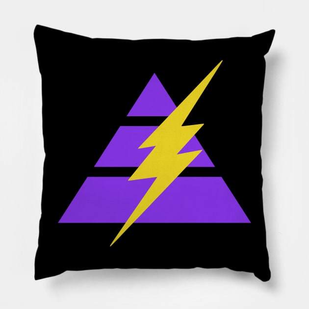 Pyramid Triangle Lightning Bolt - Purple Pillow by SpaceAlienTees