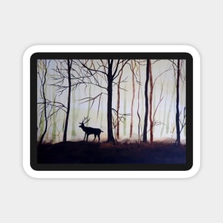 Buck in Trees Painting Magnet