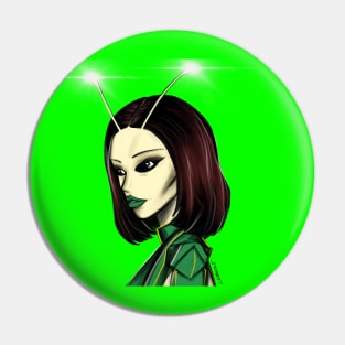 praying mantis bug alien girl ecopop artwork Pin