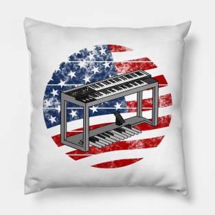 Jazz Organ USA Flag Organist Musician 4th July Pillow