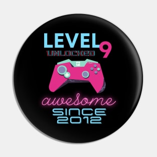 Level 9 Unlocked Awesome 2012 Video Gamer Pin