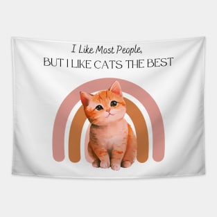 I LIKE PEOPLE BUT I LIKE CATS THE BEST Tapestry