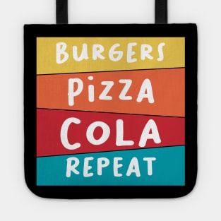 Retro Cola Burger Pizza Repeat Tote