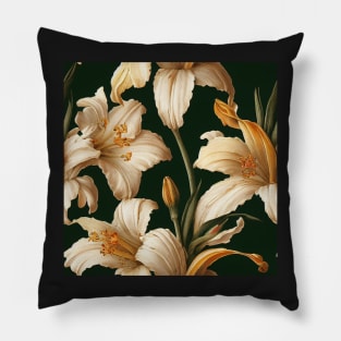 Daylily Rustic Vintage Botanical Style Pillow