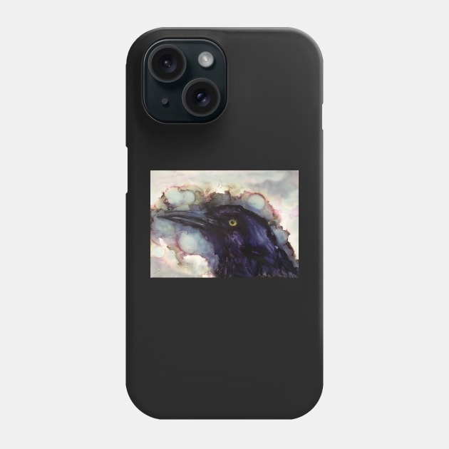 Grumpy Grackle Phone Case by AndreaAtkinsArt