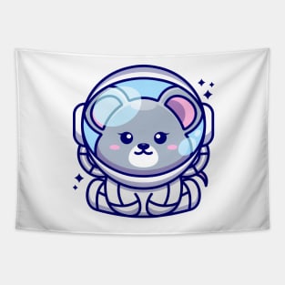 Cute baby mouse wearing an astronaut suit, cartoon character Tapestry