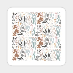 Boho Muted Pastel Botanical Pattern Magnet