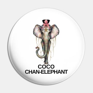 Coco Chan-Elephant Fashion Designer Elephant Jungle Gift For Animal Lover Anthropomorphic Pin