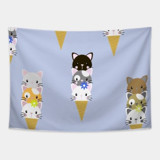 Cute Ice Cream Cats Kids Pattern Seamless Tapestry