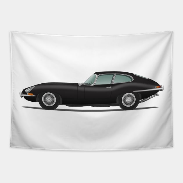 Jaguar E Type Fixed Head Coupe Black Tapestry by SteveHClark