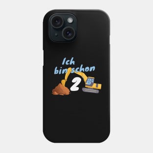 Kinder 2. Gaburtstag Bagger Geburtstagsgeschenk Phone Case