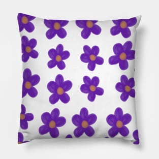 Purple Flowers Watercolor Pillow