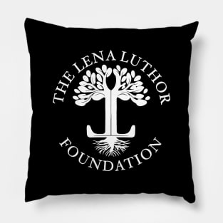 The Lena Luthor Foundation Logo (White) Pillow