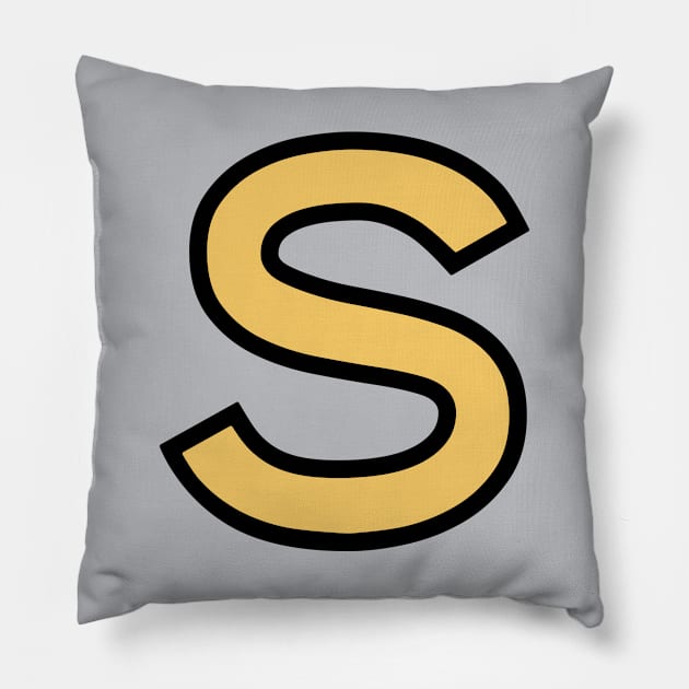 Funky Yellow Letter S Pillow by Thespot