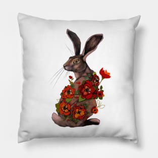 Floral hare Pillow