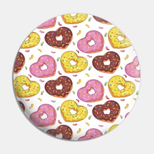 Heart Donuts Pattern Pin