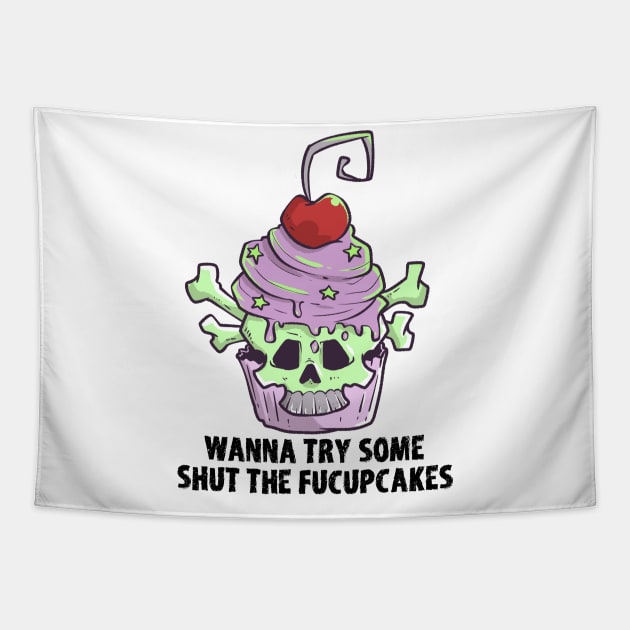 Pastel Goth Cupcake Meme Kawaii Gothic Sarcastic Eboy Egirl Tapestry by TellingTales