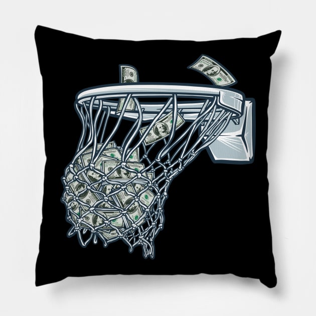 Money Buckets Love Basketball Gift Pillow by teeleoshirts