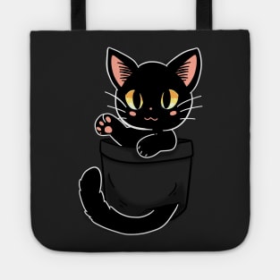 Pocket Cute Black Cat Tote