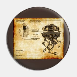 Alien Probe Parchment Blueprint Pin