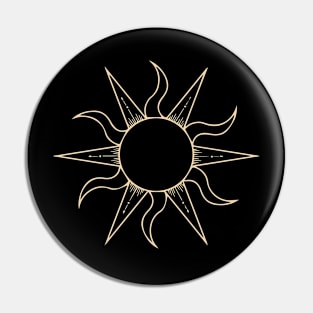 bohemian astrological design with sun, stars and sunburst. Boho linear icons or symbols in trendy minimalist style. Pin