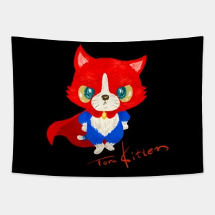 Superhero Toru Kitten Tapestry