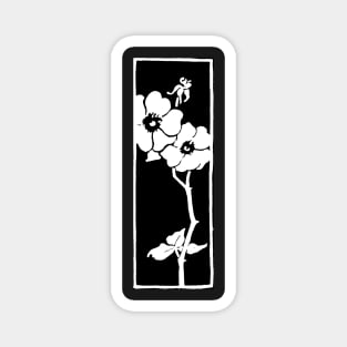 Classic monochrome floral design Magnet