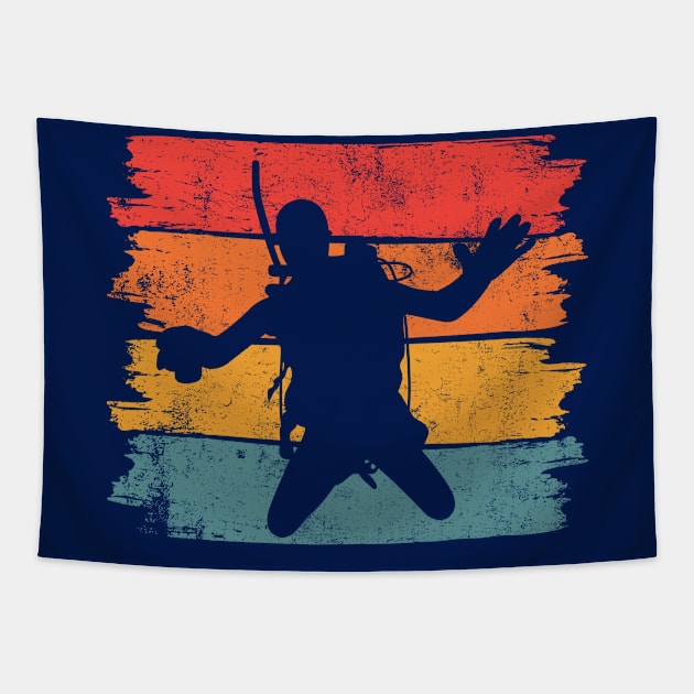 Diver Diving Scuba Ocean scuba diving water vintage retro Tapestry by POS