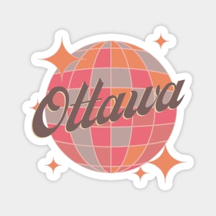 Ottawa City Canada Retro Vintage Design Magnet