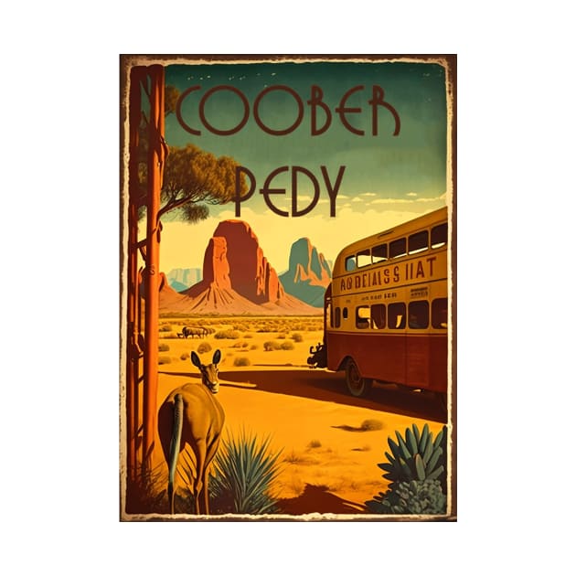 Coober Pedy Australia Vintage Travel Art Poster by OldTravelArt