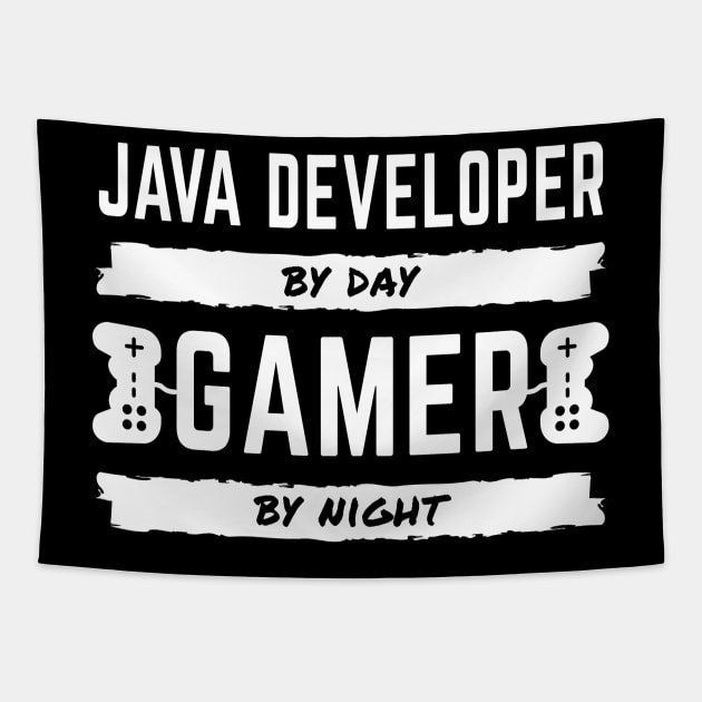 Java Developer By Day - Gamer By Night Tapestry by MrDrajan