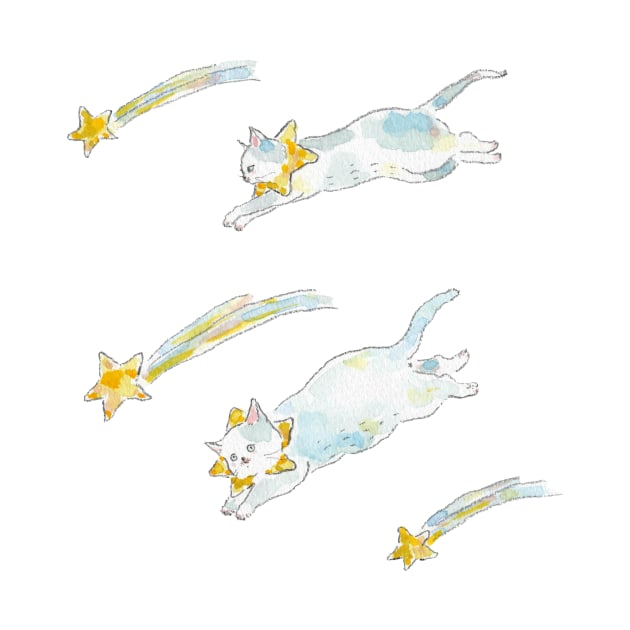 Shooting Star Cats by TOCOROCOMUGI