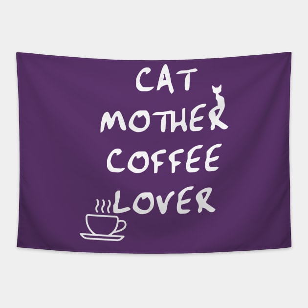 Cat Mother, Coffee Lover. Tapestry by kaliyuga