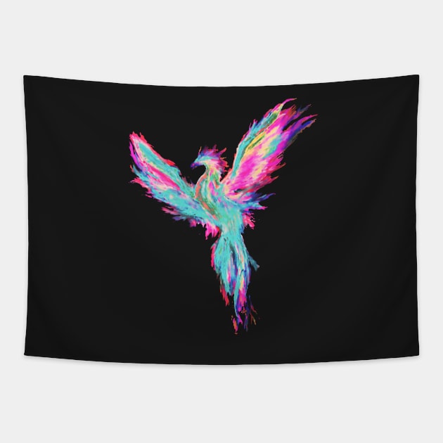 rainbow Pheonix Tapestry by xaxuokxenx