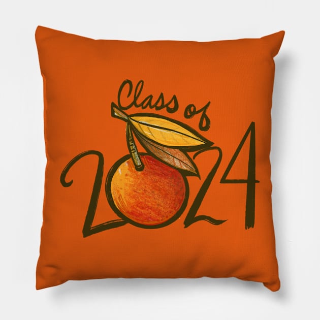 Class of 2024 peaches Pillow by bubbsnugg