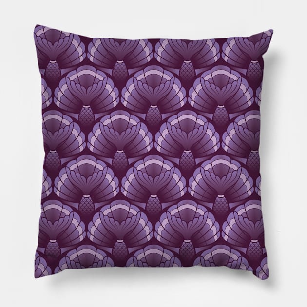 Purple Mermaid Tails Pillow by Carolina Díaz