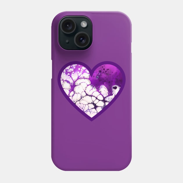 Lavender/Purple Paint Pour Heart Phone Case by Designs_by_KC