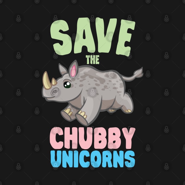 Save The Chubby Unicorns Rhino Rhinoceros Retro Vintage WIldlife Rescue Animal Rights Funny by Shirtsurf