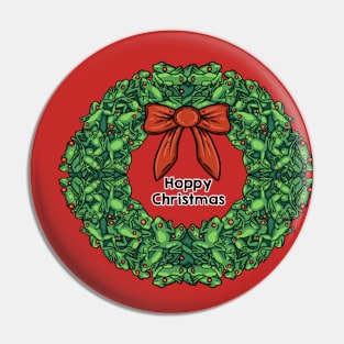 Christmas Frog Wreath Pin