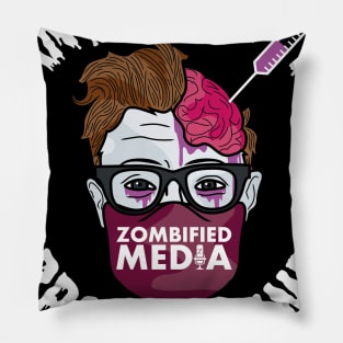 Anti-Zombie, Pro-Vaccine -- White Text Pillow