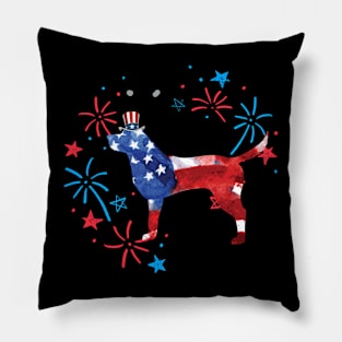 Labrador Uncle Sam Hat 4Th Of July Pillow