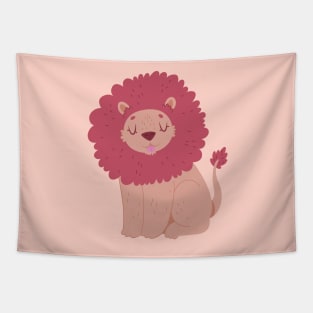 Pink Lion Tapestry