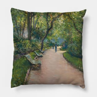 Le Parc Monceau by Gustave Caillebotte Pillow