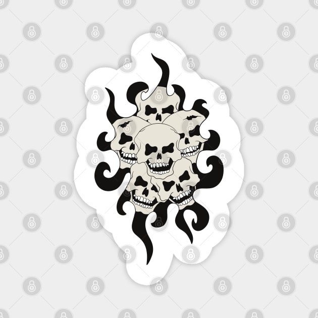 Skull Tattoo Design - Skulls Of The Dead Magnet by Funky Chik’n