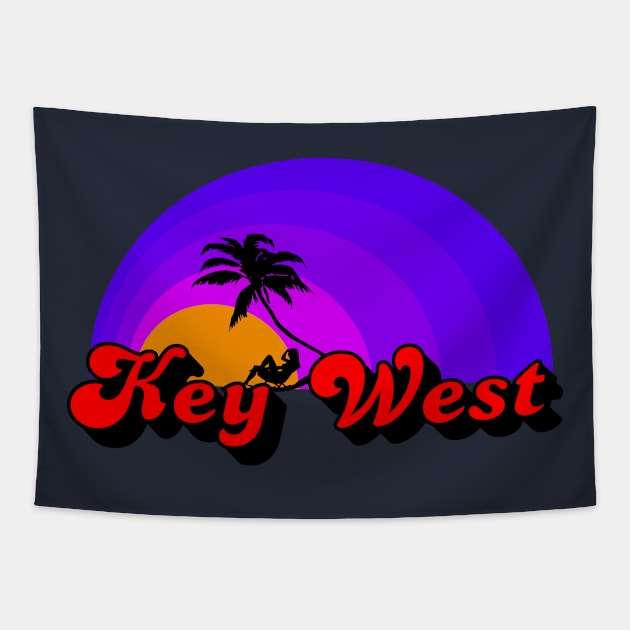 Key West Retro Sunset Tapestry by Brobocop