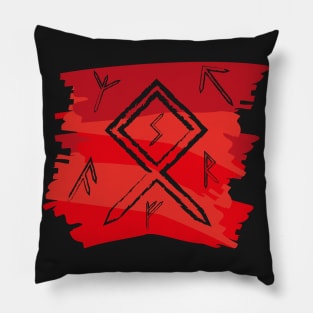 Blood Red Paint Runes Norse Mythology Asatru Pillow