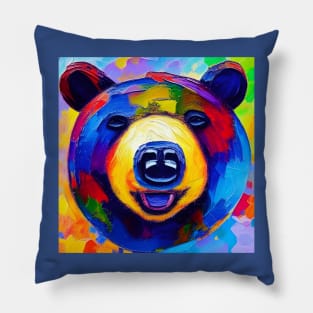 Happy Smiling Bear Face Pillow