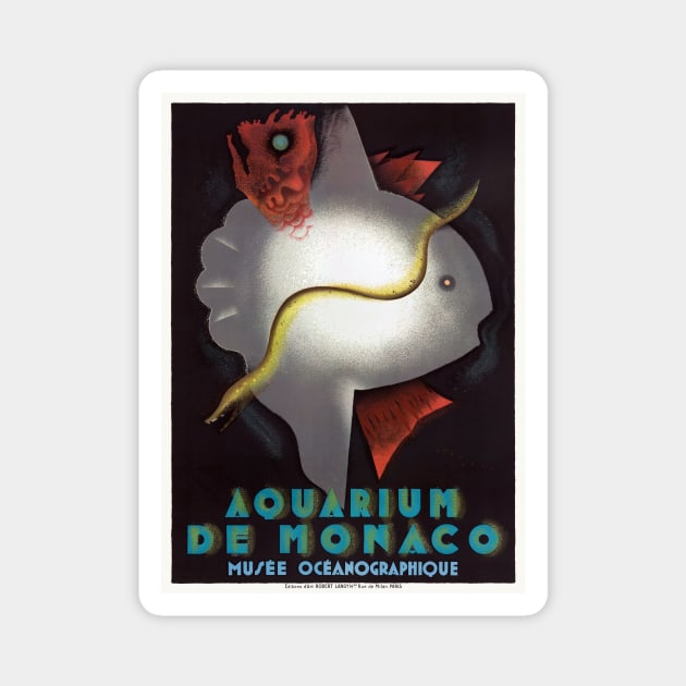 Aquarium de Monaco Vintage Poster 1926 Magnet by vintagetreasure