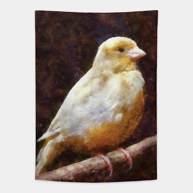 Yellow Canary Painting Tapestry by Ryan Rad